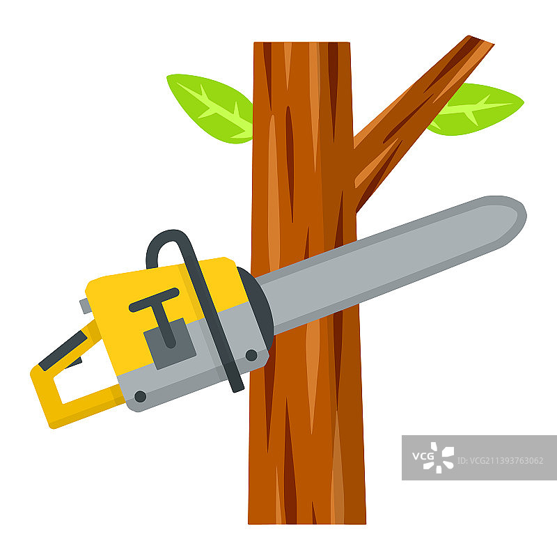 用手锯切割树枝图片素材
