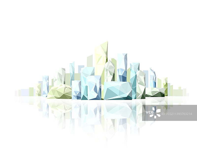 抽象几何图形环保城市图片素材