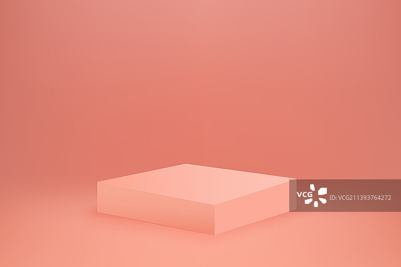 粉色空置3D正方形讲台展示厅图片素材