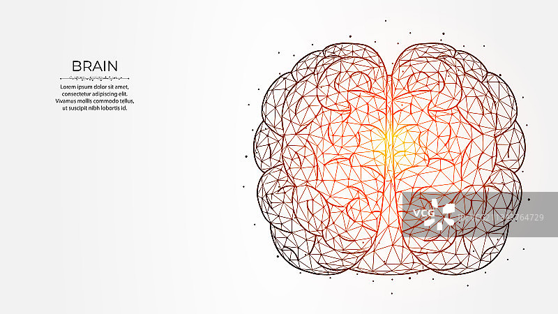 抽象多边形人脑光照图片素材