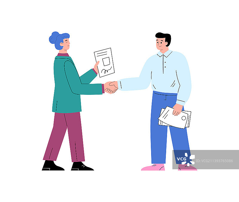 商务人士拿着公司规章文件图片素材