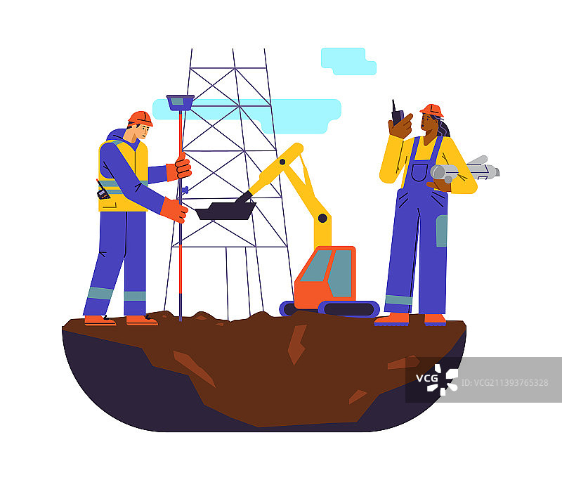 人们使用机器进行调查工作场景图片素材