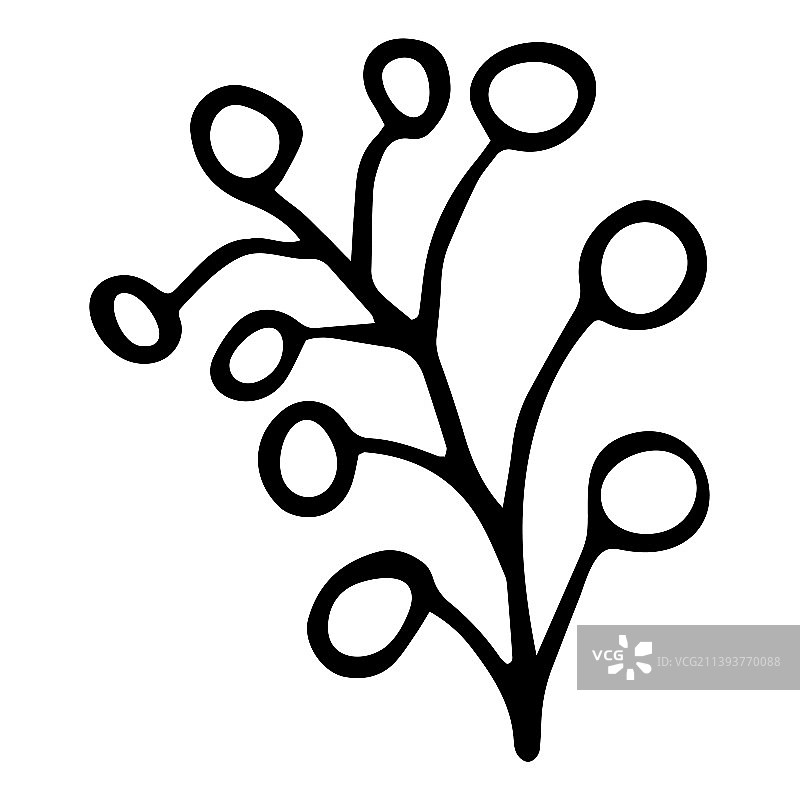 手绘可爱抽象小树枝图片素材