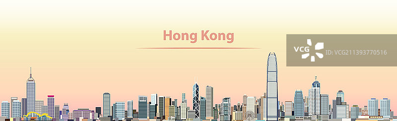 香港城市天际线日出景观图片素材