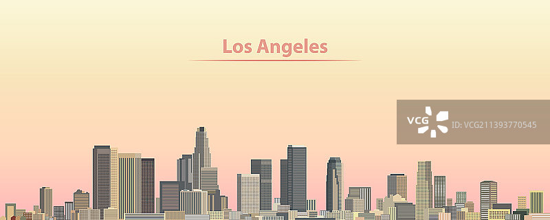 日出时分的洛杉矶城市天际线图片素材