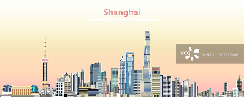 上海城市天际线图片素材