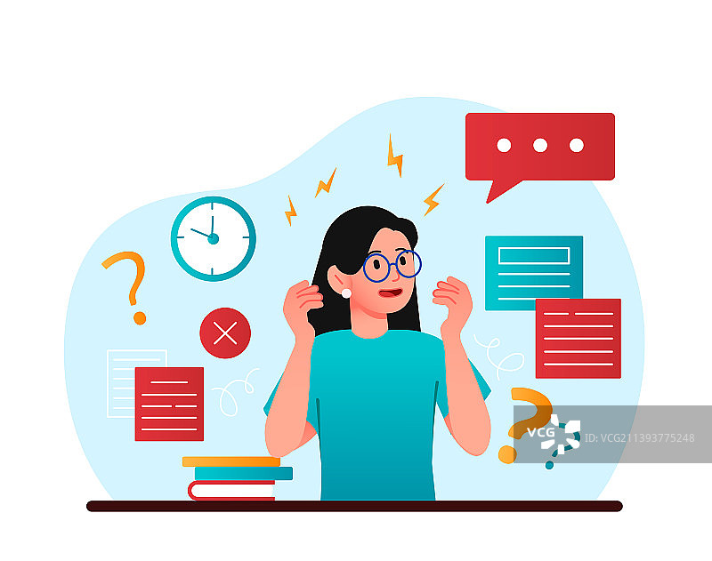 工作中焦虑的女人图片素材