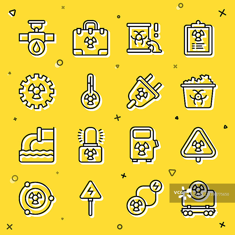 放射性货运火车三角形线条套装图片素材