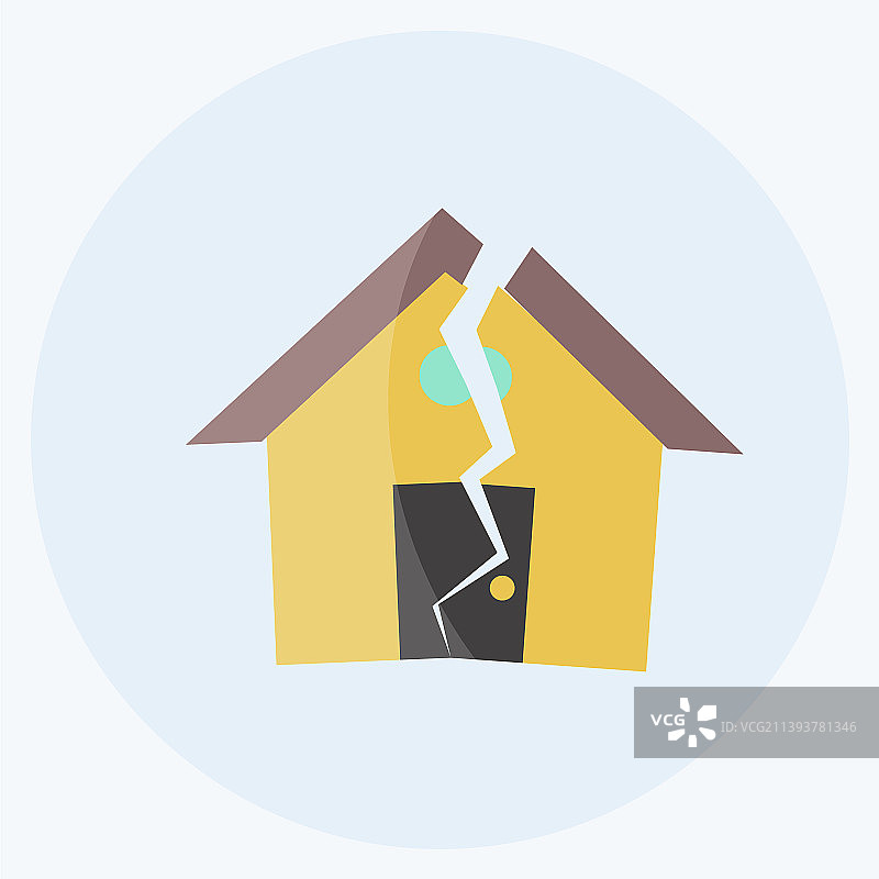 地震袭击房屋图标图片素材