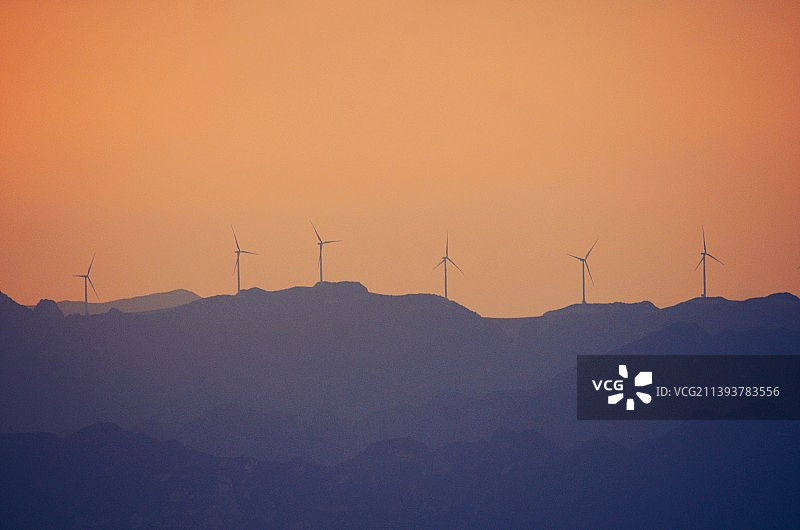 一组妙峰山日落图片素材