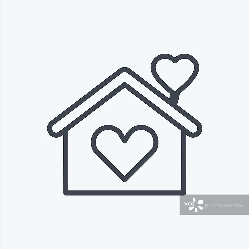 适合婚礼的房屋图标线条风格图片素材