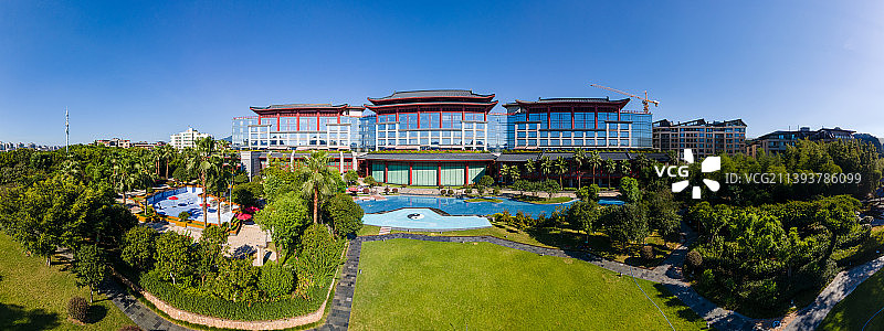 航拍视角下的广西桂林市香格里拉酒店图片素材