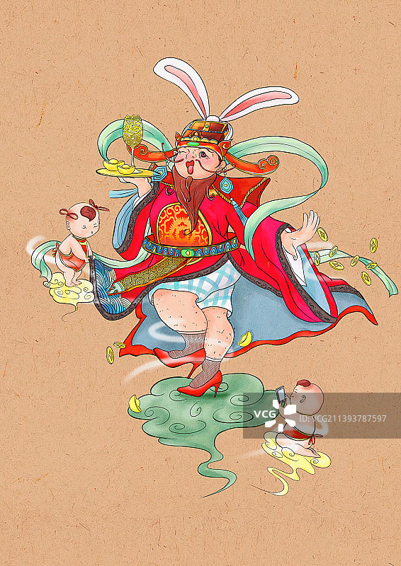 兔女郎财神图片素材