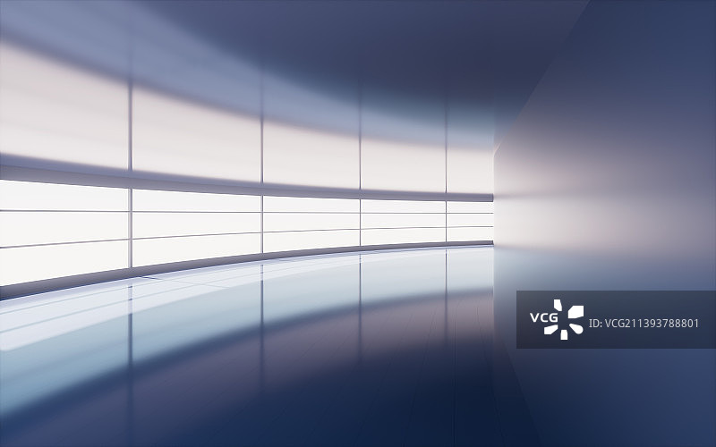 蓝色隧道3D渲染图片素材