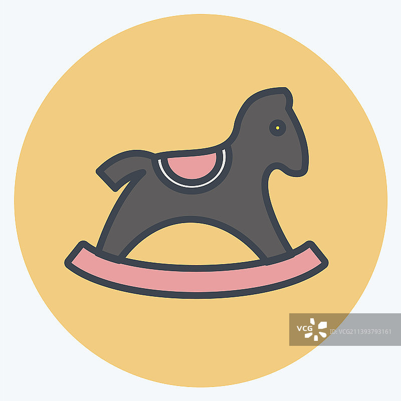 彩色玩具摇马图标图片素材