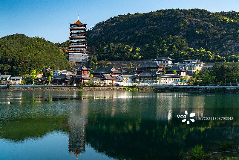 晨间中国浙江省台州市天台县天台山桐柏宫图片素材