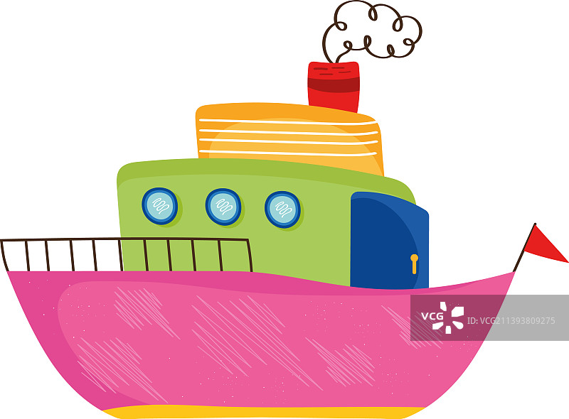 粉色蒸汽船图片素材
