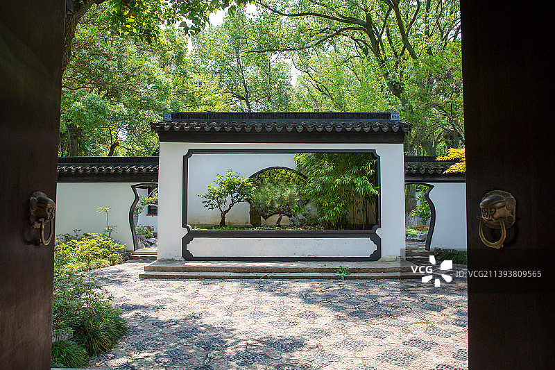 苏州园林昆山亭林园夏日风光图片素材