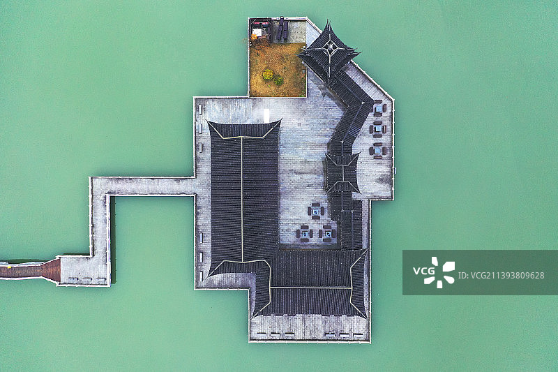 国风几何+扬州市广陵区号荷花池公园图片素材