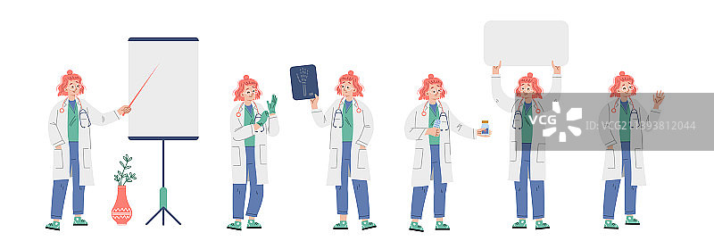 带听诊器的女医生与空白banner图片素材