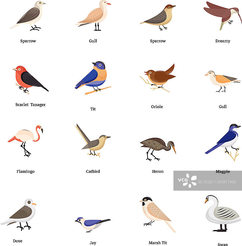鸟类2.5D图标合集图片素材