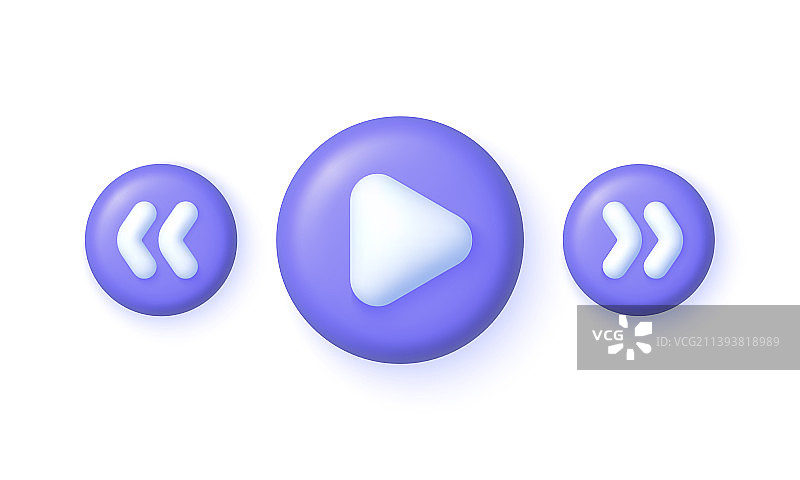 3D播放按钮概念图片素材