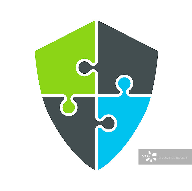盾牌拼图保护盾牌图标标志图片素材