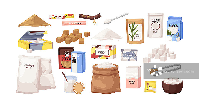 糖包套装颗粒粉末立方体图片素材