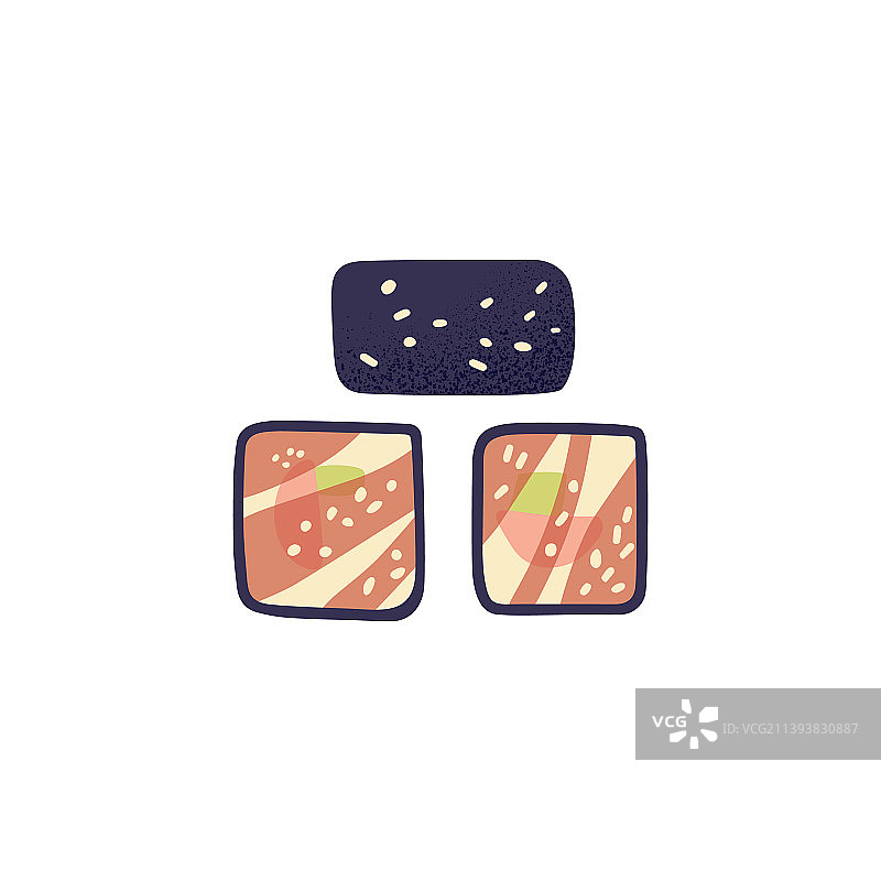 紫菜寿司卷配芝麻图片素材