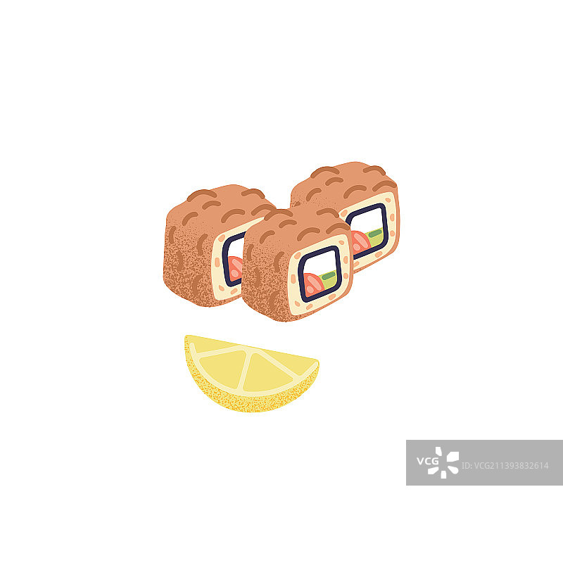 米饭、红鱼、牛油果寿司卷图片素材