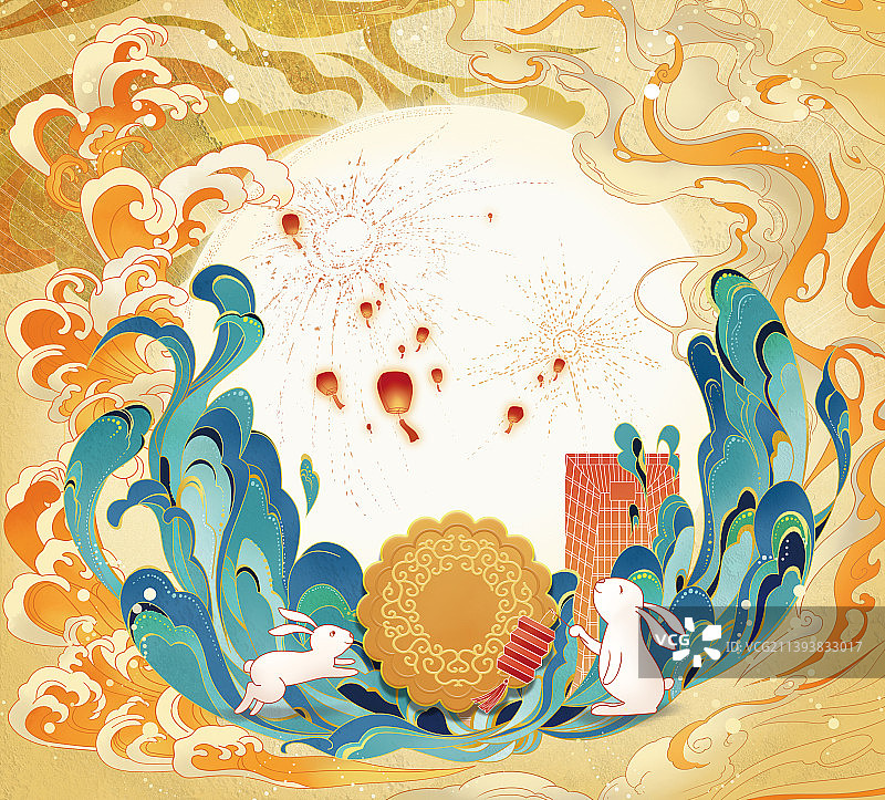 国潮中秋图片素材