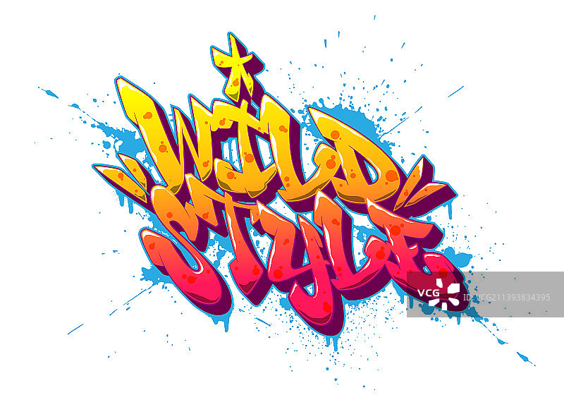 老派涂鸦风格的狂野字体图片素材