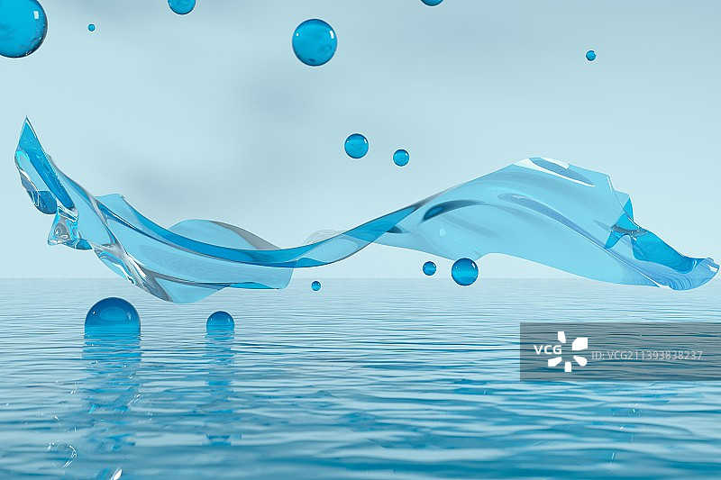 蓝色水面场景图片素材