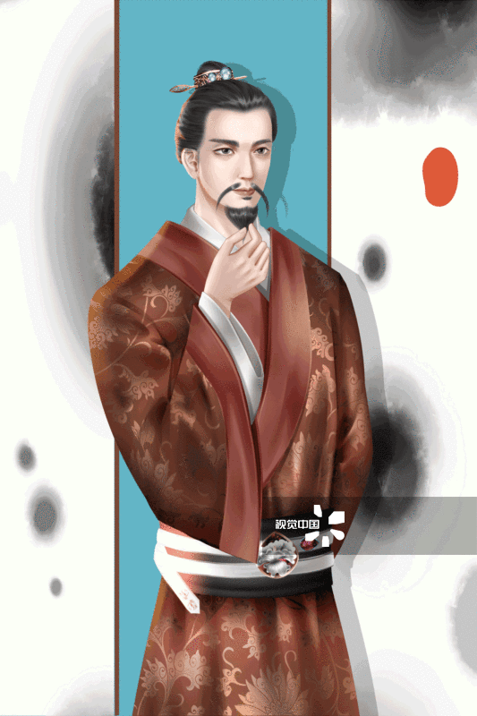 中国风古风中年人老爷插画-GIF动图图片素材