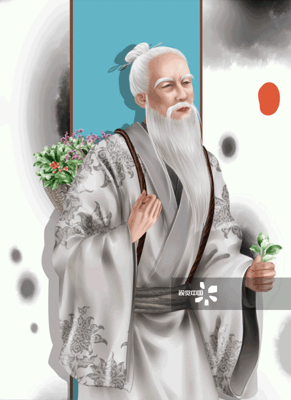 中国风古风光渔夫插画-GIF动图图片素材