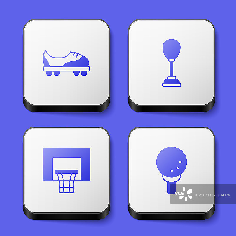 足球鞋、拳击袋、篮球集合图片素材