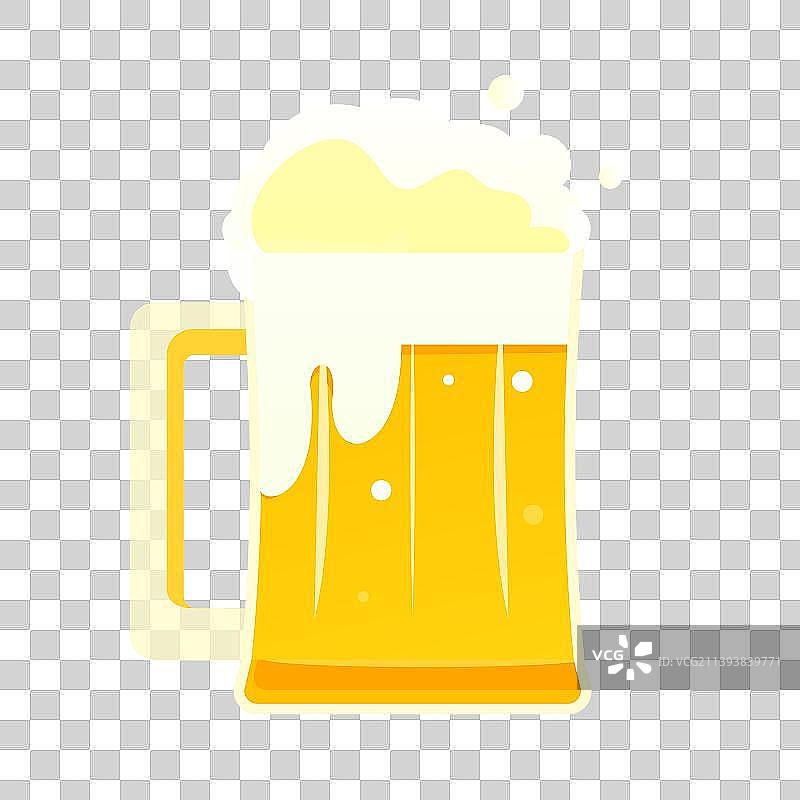 一杯啤酒矢量插画元素图片素材