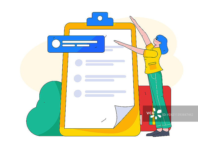 邀请好友进行问卷调查扁平矢量概念运营插画图片素材