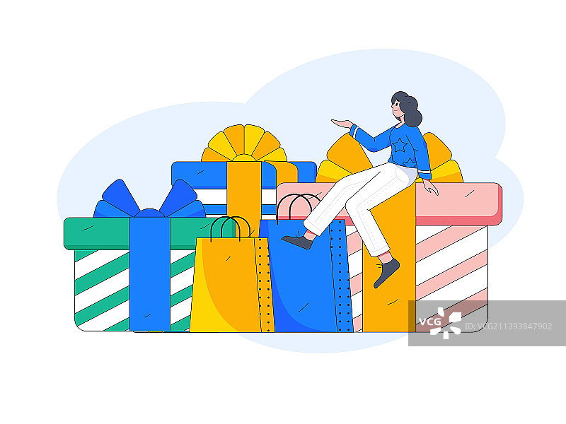 网购电商扁平矢量概念运营插画图片素材