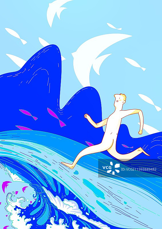 幽默卡通漫画插图冒险家在露营图片素材