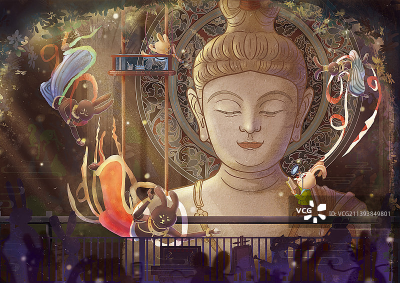 敦煌飞天兔图片素材