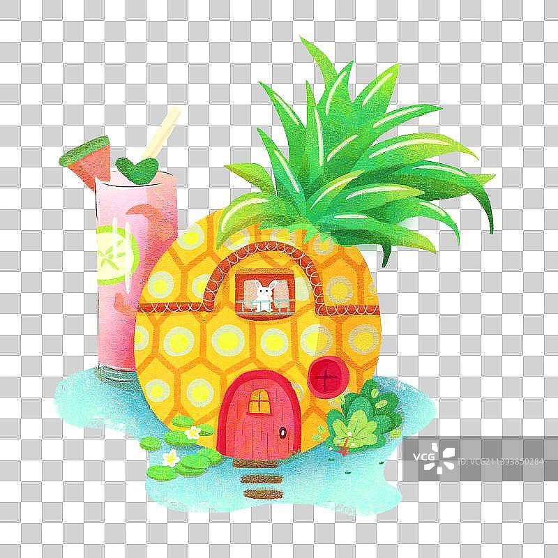 菠萝配果茶图片素材