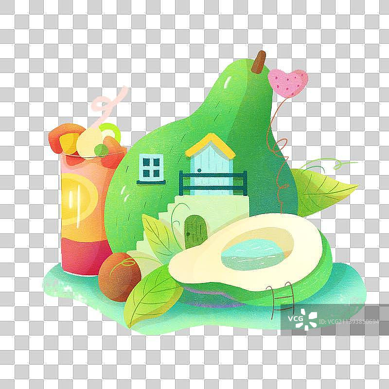 牛油果小屋图片素材