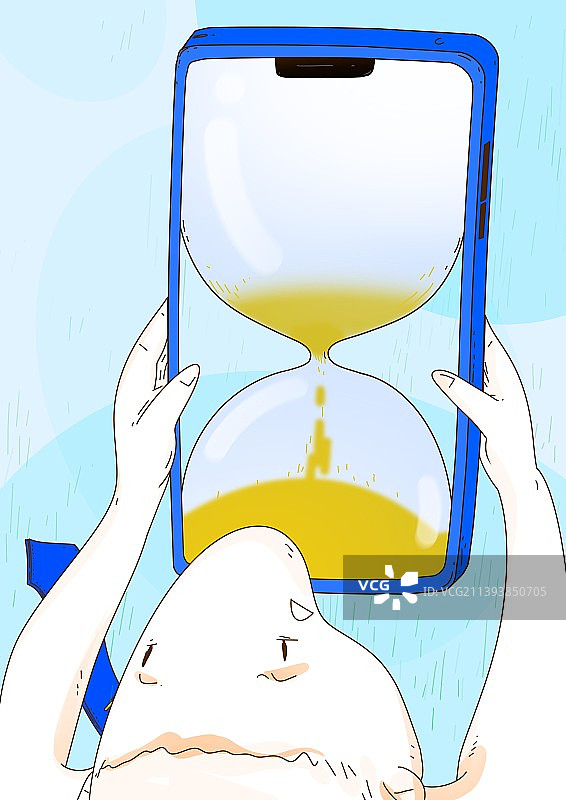 幽默卡通漫画插图时间流逝图片素材