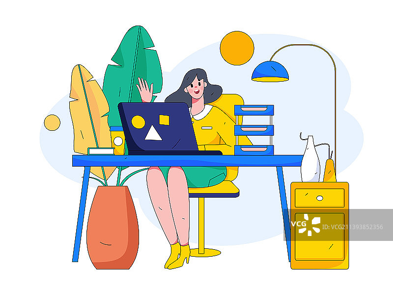 商务人物扁平矢量概念运营插画图片素材