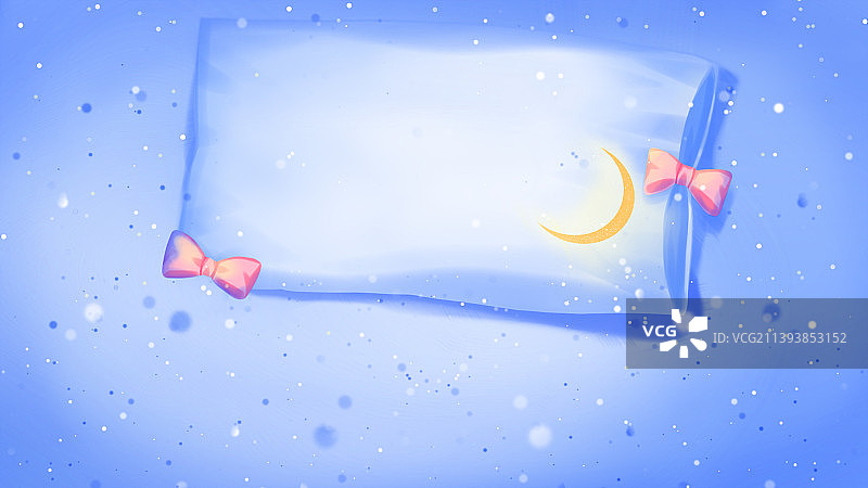 蓝色唯美治愈系枕头与月世界睡眠日插画图片素材