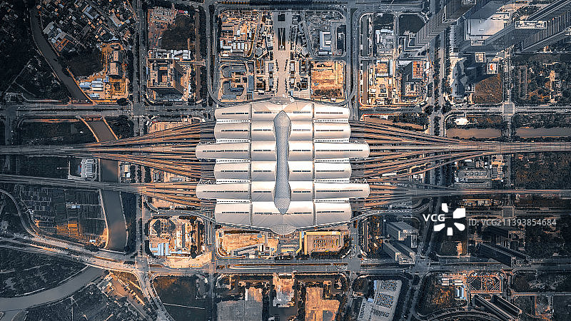 正上方拍摄城市风光图片素材