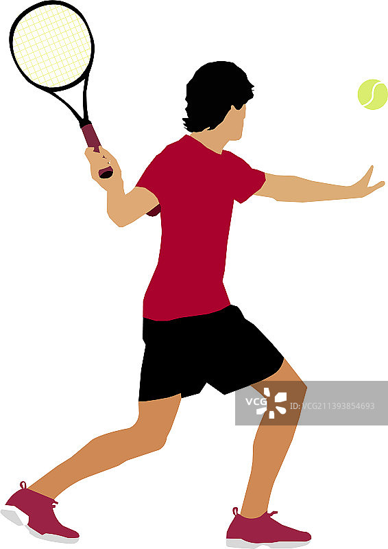 手持球拍的网球运动员图片素材