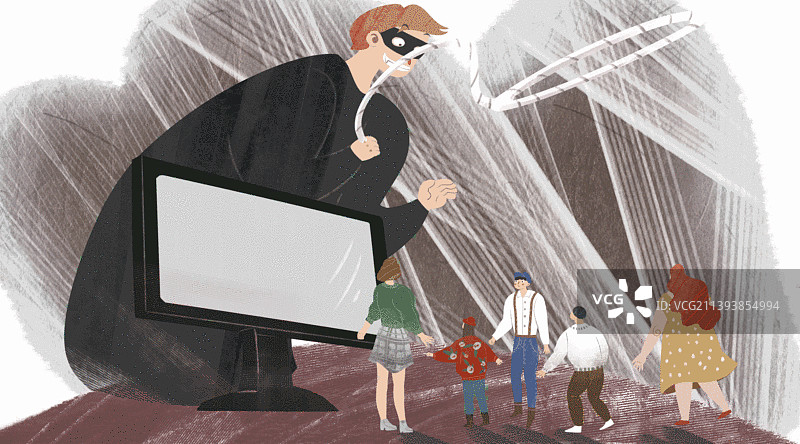 网络兼职诈骗插画-GIF动图图片素材