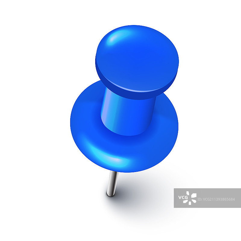 蓝色推图钉图片素材